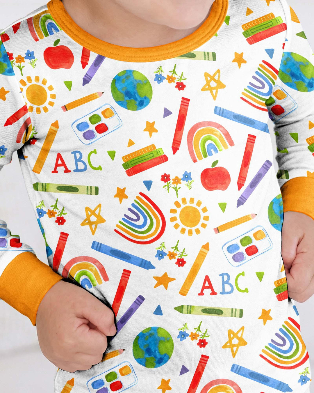 School Scribbles Bamboo Two Piece Long Sleeve Pajama Set