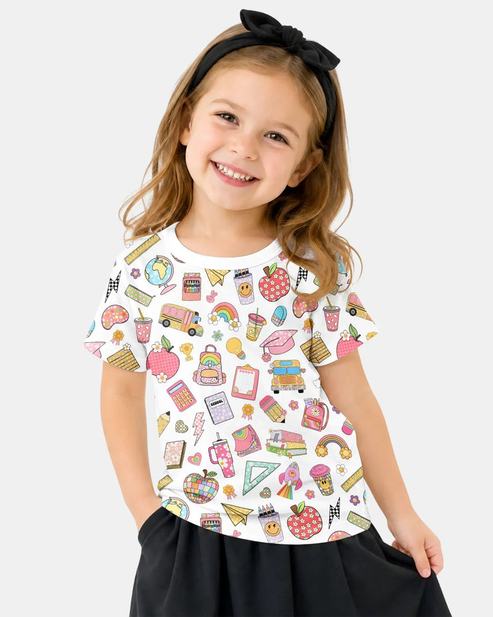 Preppy Back to School Bamboo Crewneck T-Shirt