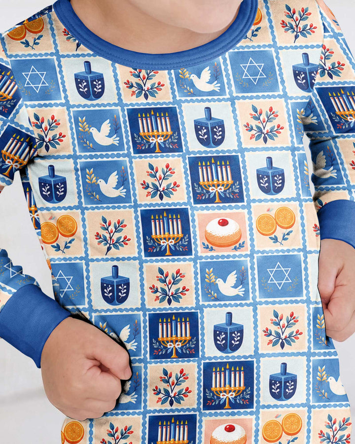Jewish Holiday Bamboo Two Piece Long Sleeve Pajama Set