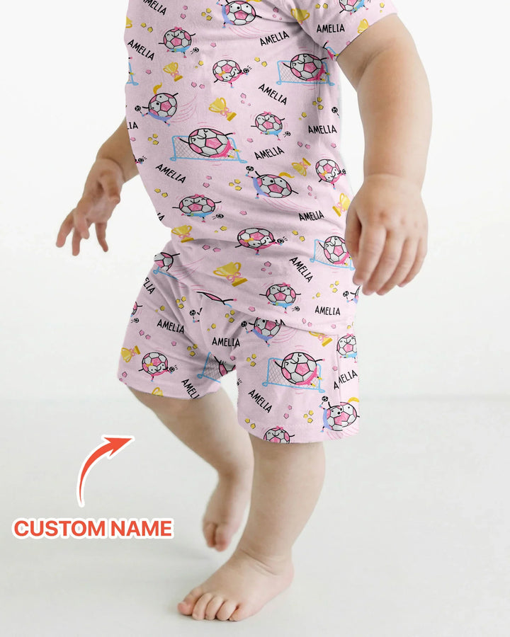 Zweiteiliges Pyjama-Set mit kurzen Ärmeln und Shorts im Sommer-Design