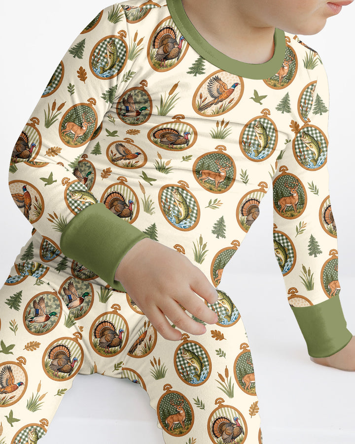Hunting Season Family Matching Bamboo Two Piece Long Sleeve Pajama Set