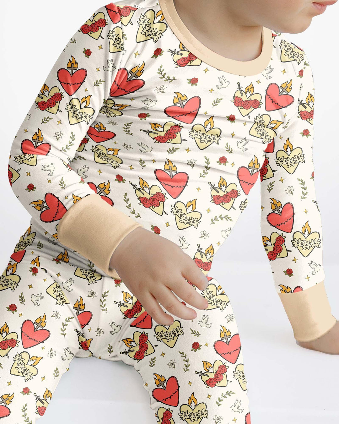 Zweiteiliges Langarm-Pyjama-Set mit Sommerfrüchten