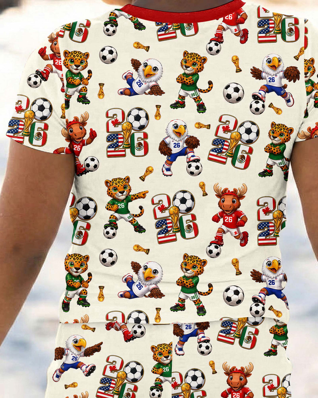 Zweiteiliges, kurzärmliges Pyjama-Set mit Marienkäfern