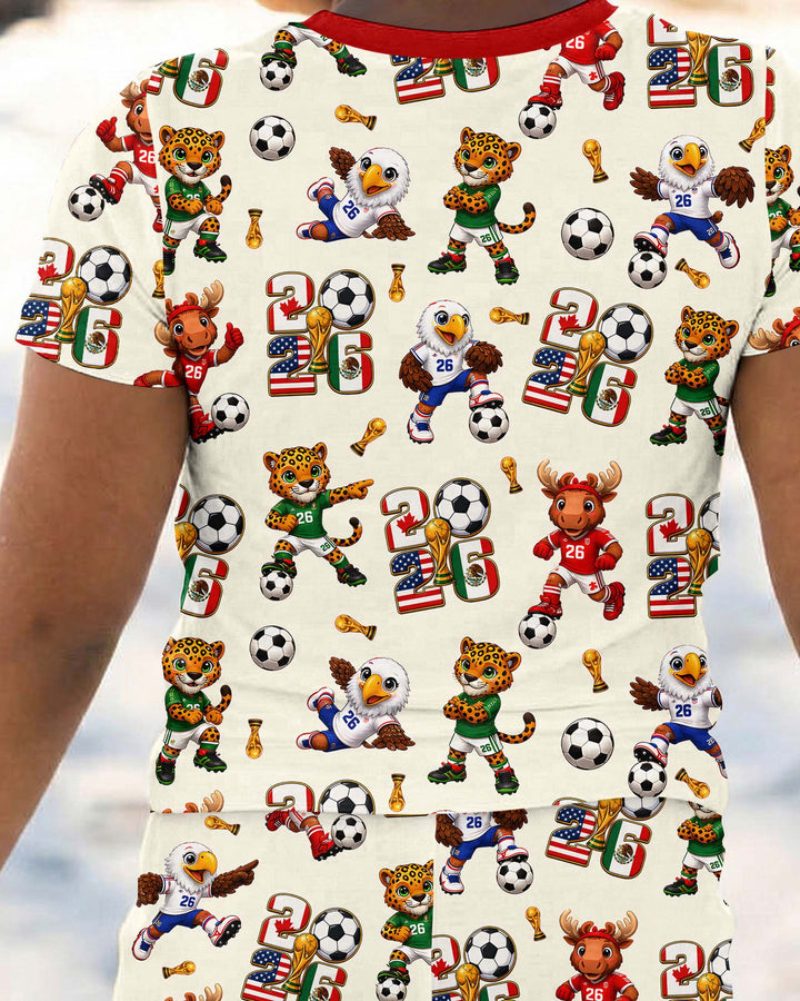 Zweiteiliges, kurzärmliges Pyjama-Set mit Marienkäfern