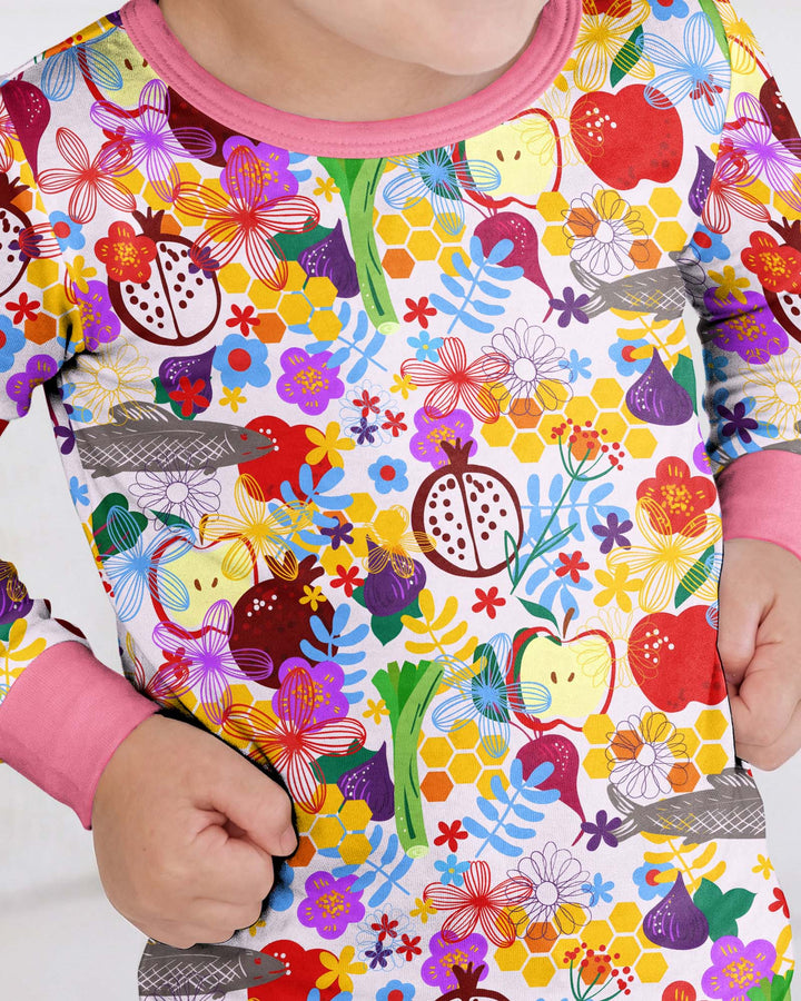 Happy Rosh Hashanah Bamboo Two Piece Long Sleeve Pajama Set
