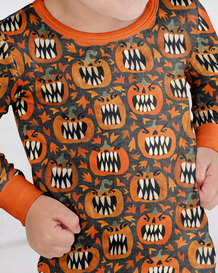 Pumpkin Monsters Bamboo Two Piece Long Sleeve Pajama Set