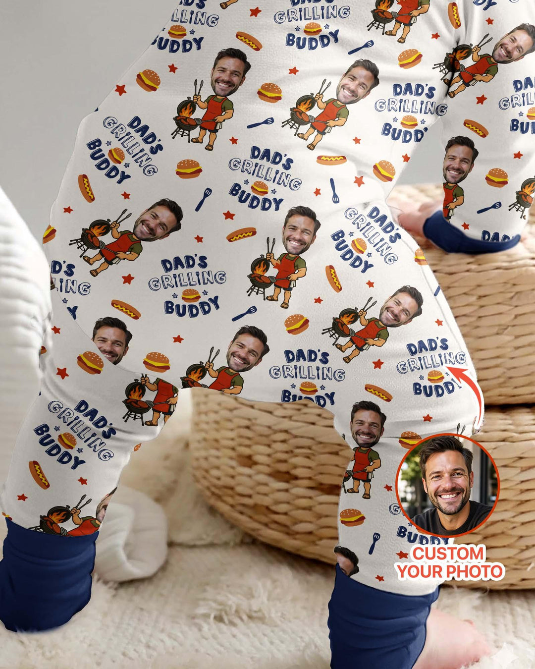 Gerippte Babykleidung mit individuellem Foto - Weich &amp; Skizzenhaft