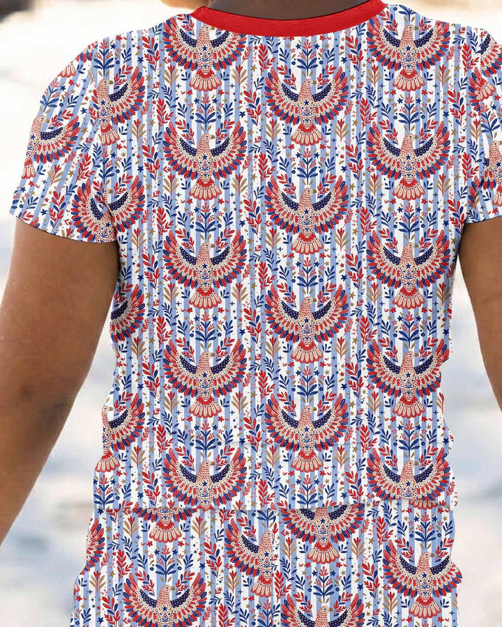 Zweiteiliges, kurzärmliges Pyjama-Set mit Marienkäfern