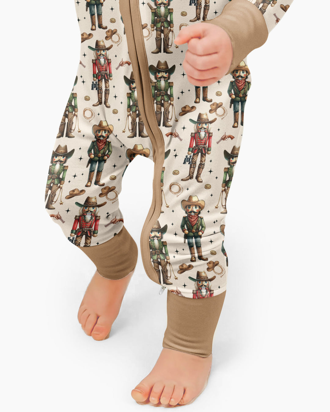 Western Christmas Cowboy Nutcracker Bamboo Convertible Zippy
