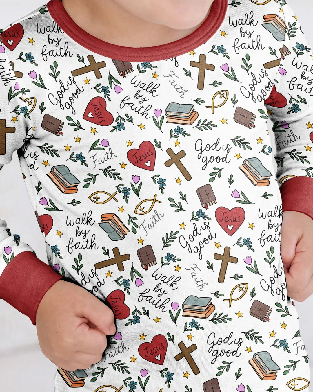 Zweiteiliges Langarm-Pyjama-Set mit Sommerfrüchten