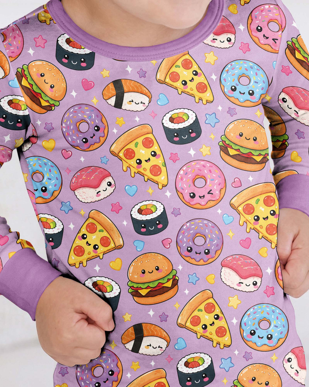 Zweiteiliges Langarm-Pyjama-Set mit Sommerfrüchten