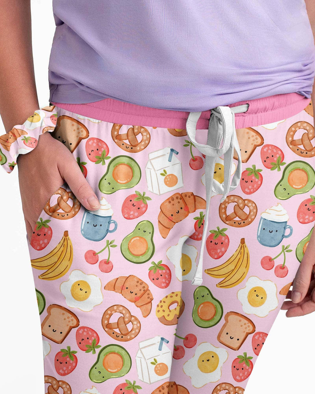 Breakfast Buddies Familien-Pyjama-Set aus Bambus für Damen