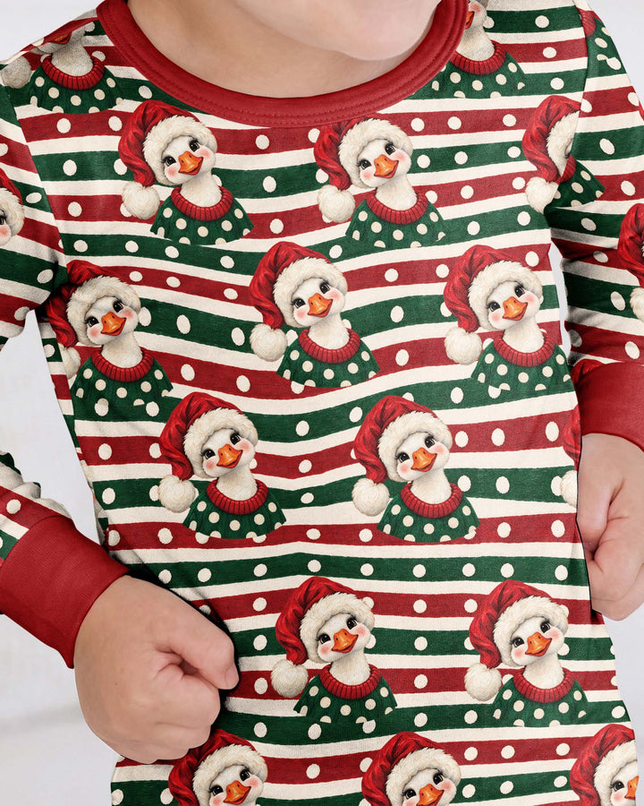 Santa Duck Bamboo Two Piece Long Sleeve Pajama Set