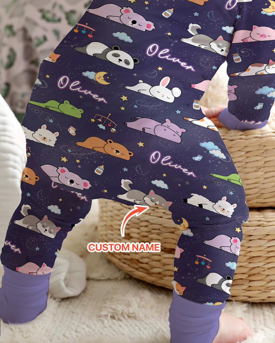 Custom Name Sleeping Cutie Bamboo Convertible Zippy