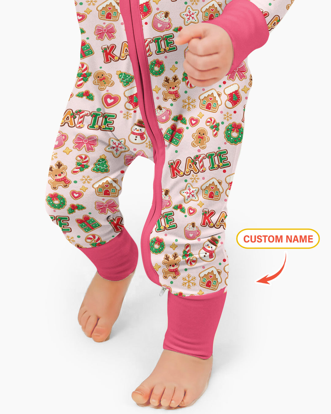 Pink GingerBread Custom Name Bamboo Convertible Zippy