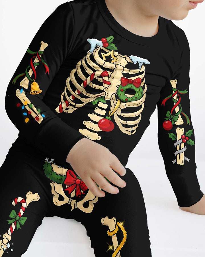 Spooky Merry Christmas Bamboo Two Piece Long Sleeve Pajama Set