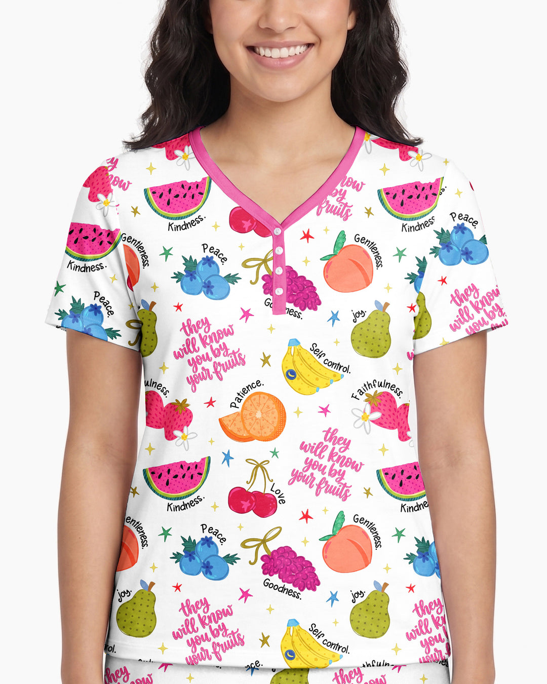 They Will Know You By Your Fruits Women Short Sleeve Short Pajama Set