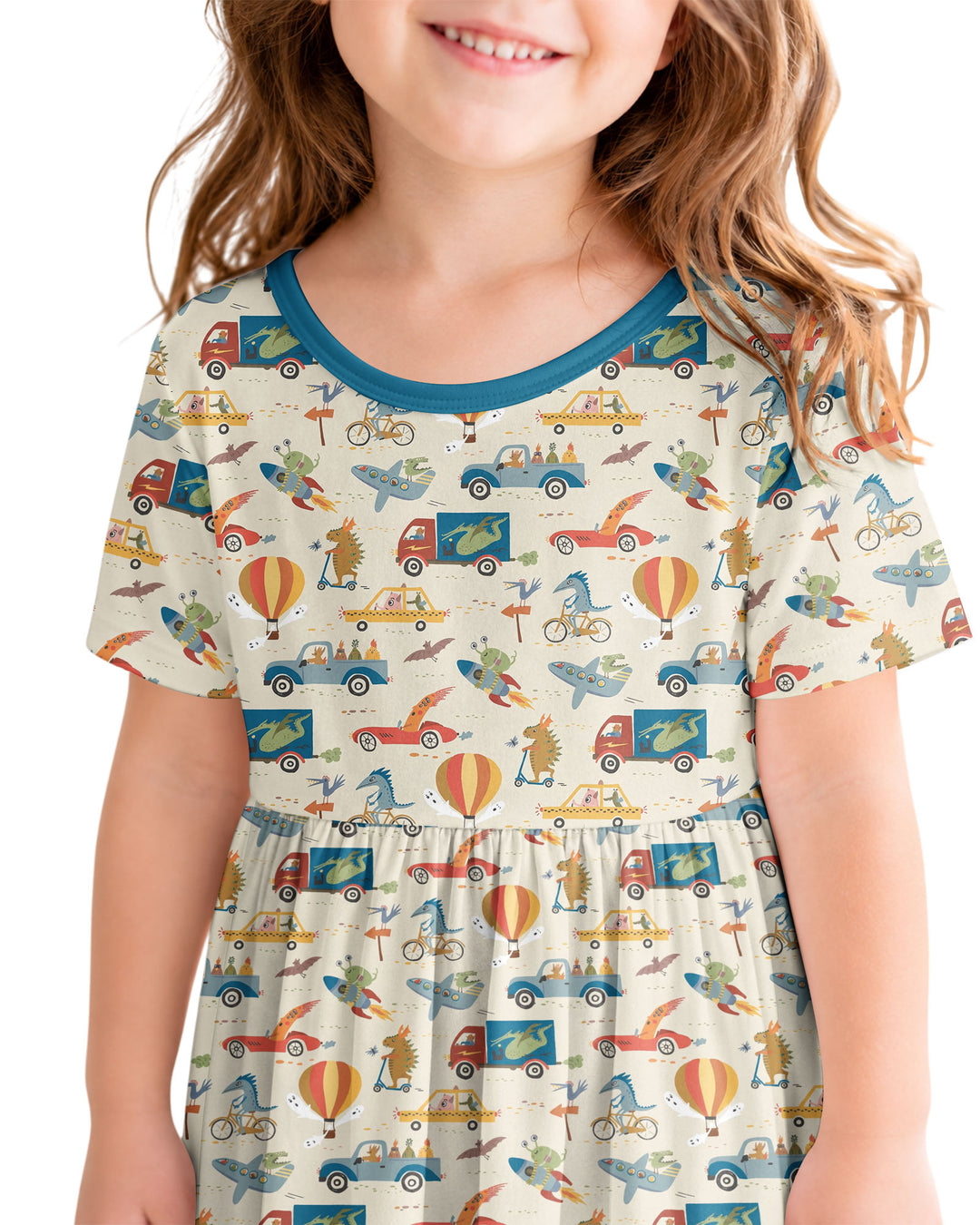 Monsters on the Move Bamboo Twirl Dress