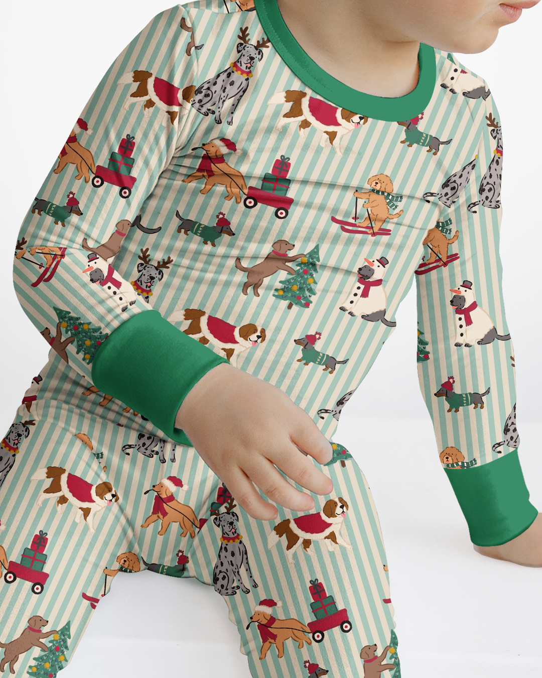 Christmas Pups & Holiday Adventures Bamboo Two Piece Long Sleeve Pajama Set