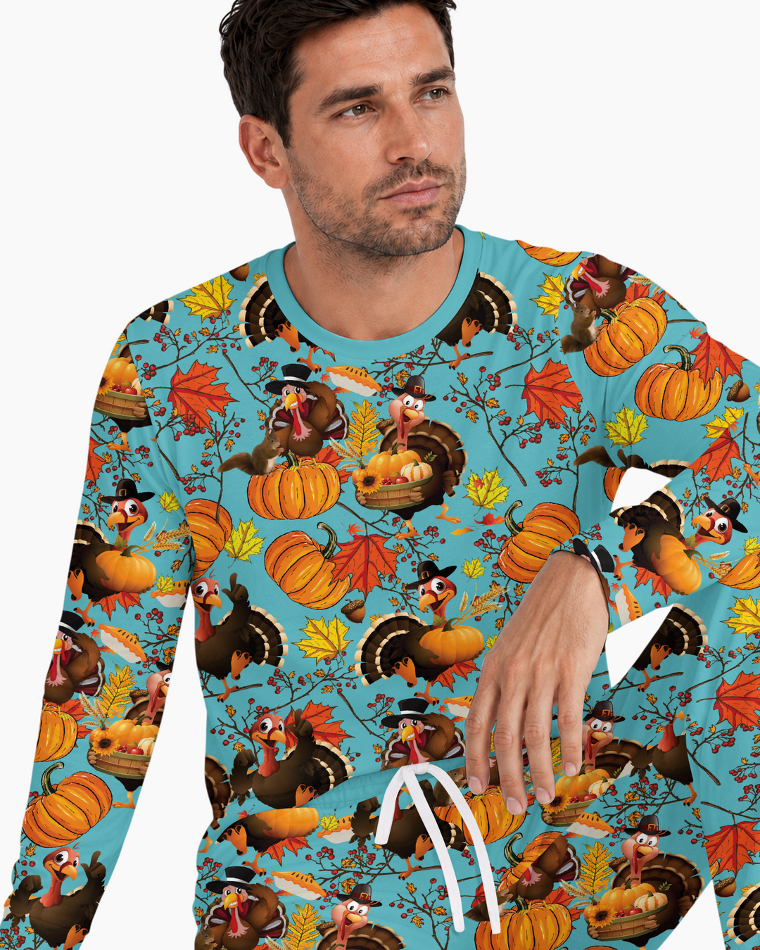 Autumn Turkey Chicken Bamboo Men's Pajama Set