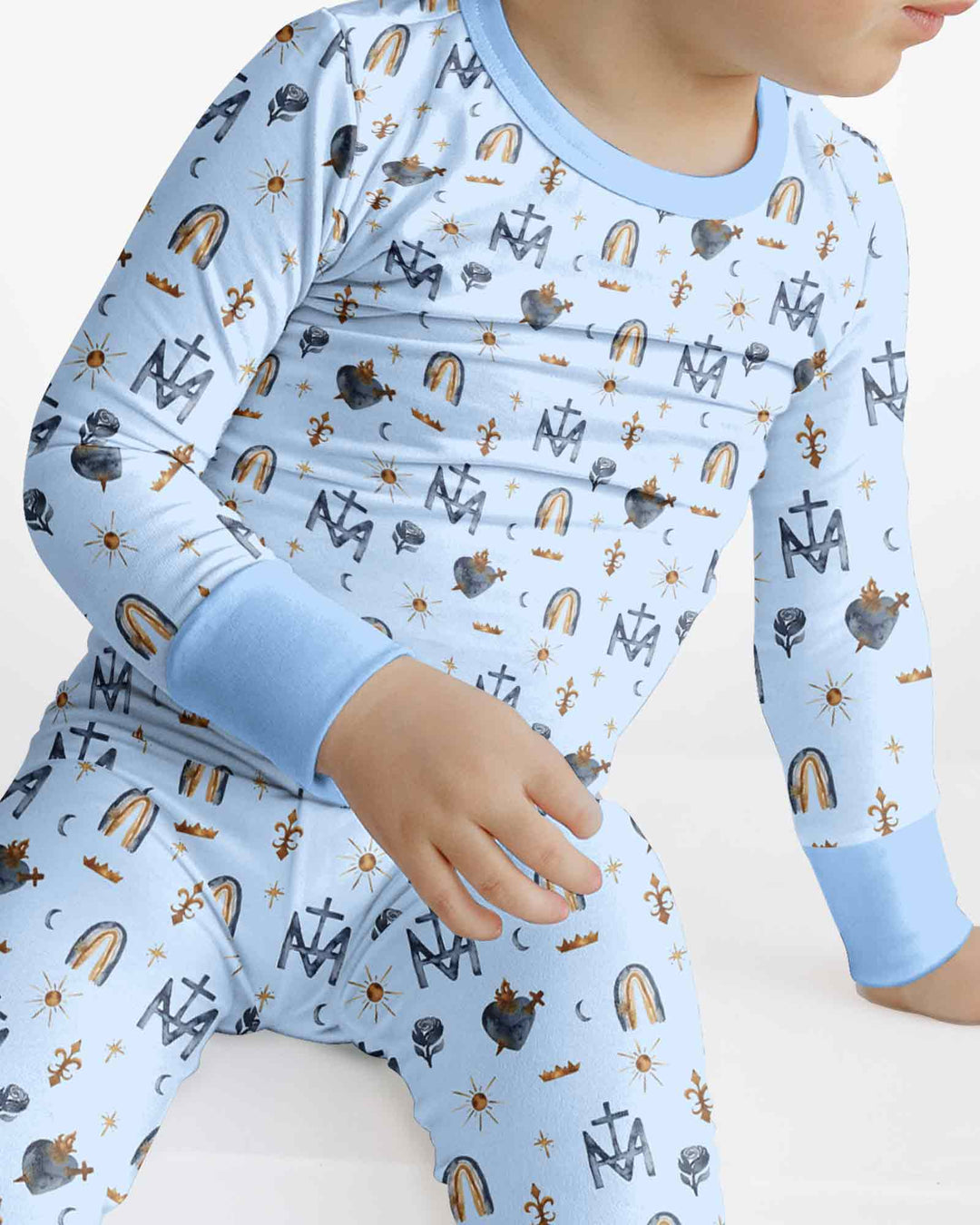 Zweiteiliges Langarm-Pyjama-Set mit Sommerfrüchten