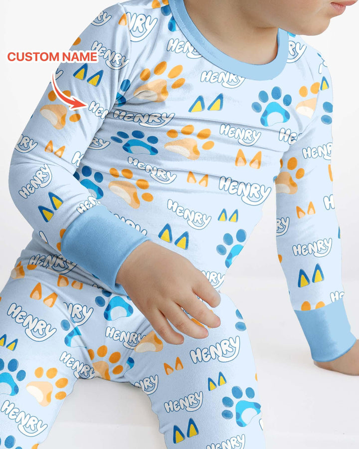 Zweiteiliges Langarm-Pyjama-Set mit Sommerfrüchten