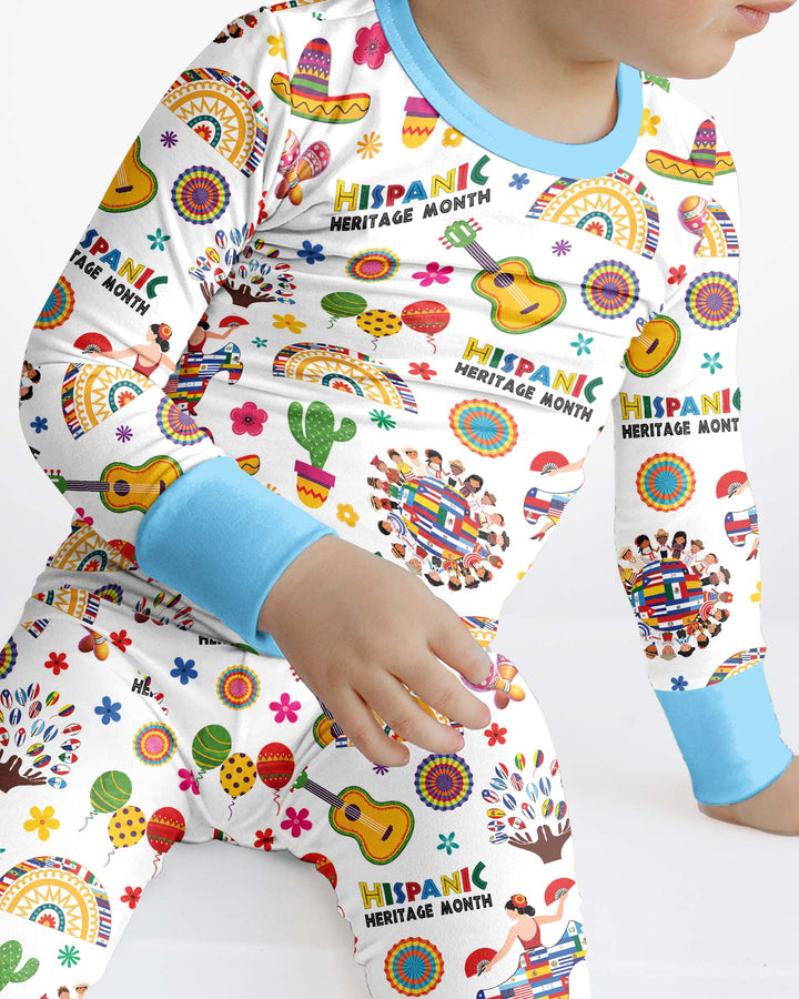 Zweiteiliges Langarm-Pyjama-Set mit Sommerfrüchten