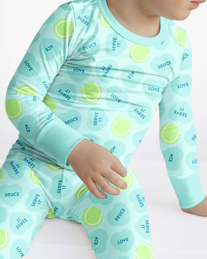 Tennis with Love Bamboo Two Piece Long Sleeve Pajama Set