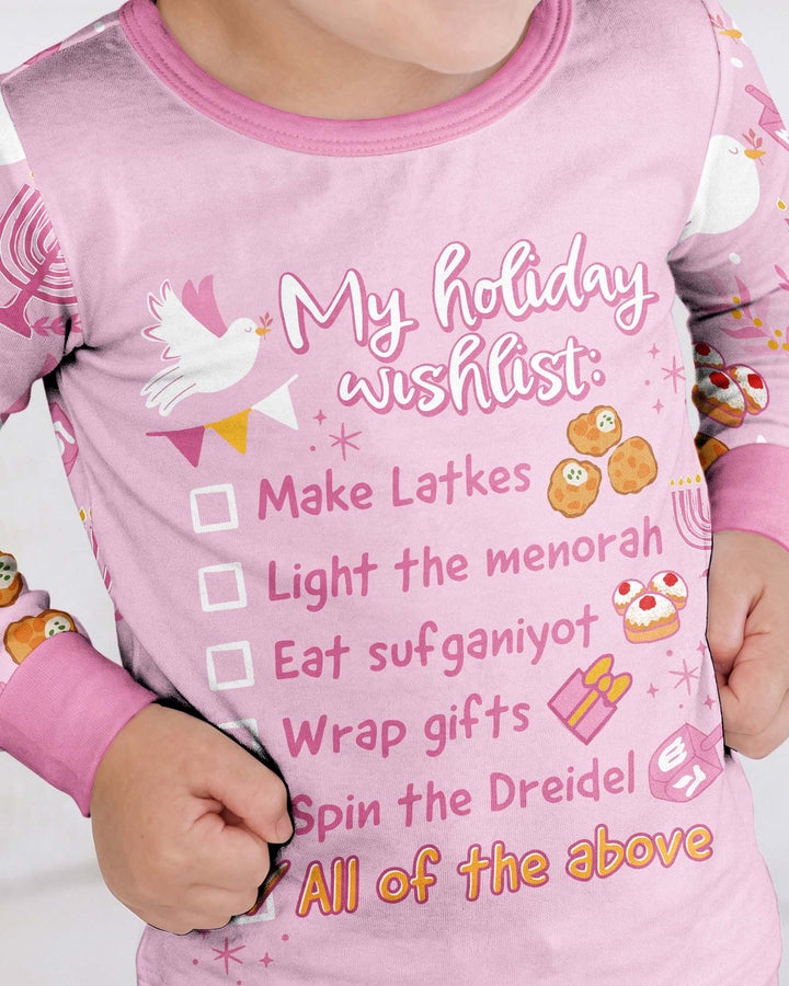 Hanukkah To Do List Bamboo Two Piece Long Sleeve Pajama Set