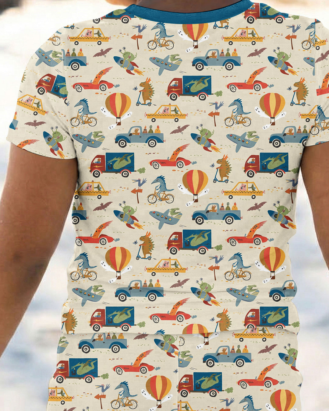 Monsters on the Move Bamboo Two Piece Short Sleeve Pajama Set