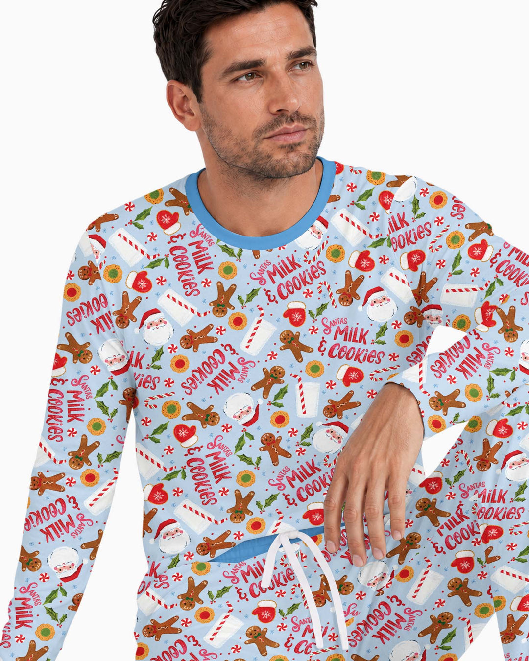 Santas, Milk and Cookies Bamboo Men's Pajama Set