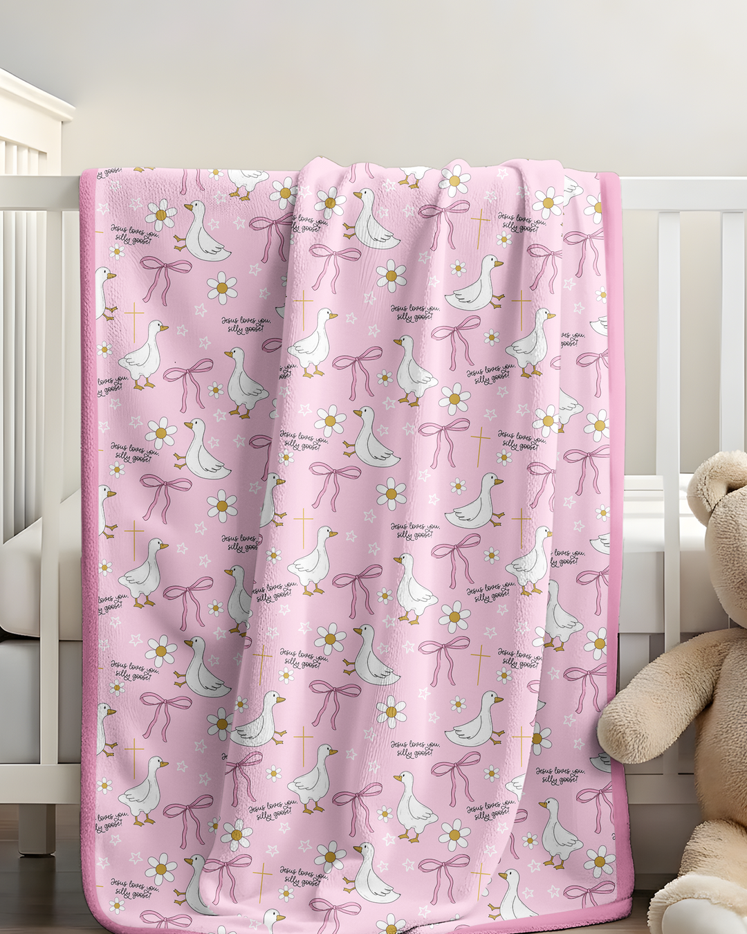Jesus Loves You Silly Goose Bamboo Blanket
