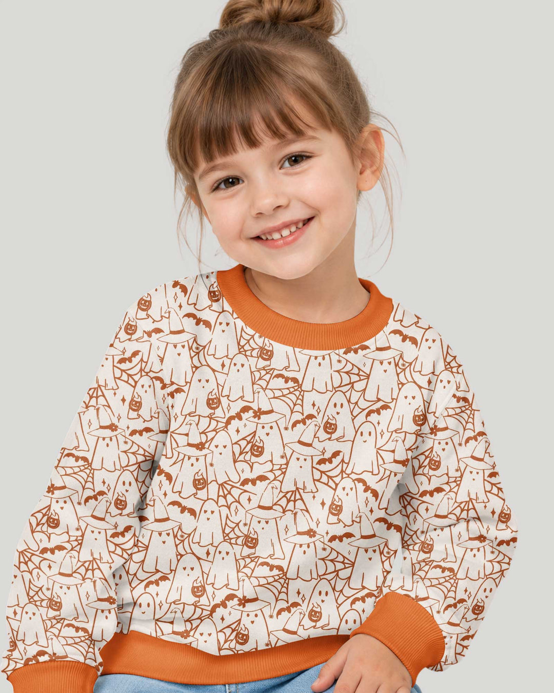 Boo Trick or Treat Ghosts Halloween Bamboo Crewneck Sweatshirt