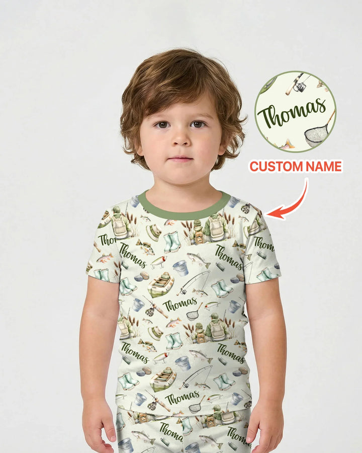 Zweiteiliges Pyjama-Set mit kurzen Ärmeln und Shorts im Sommer-Design