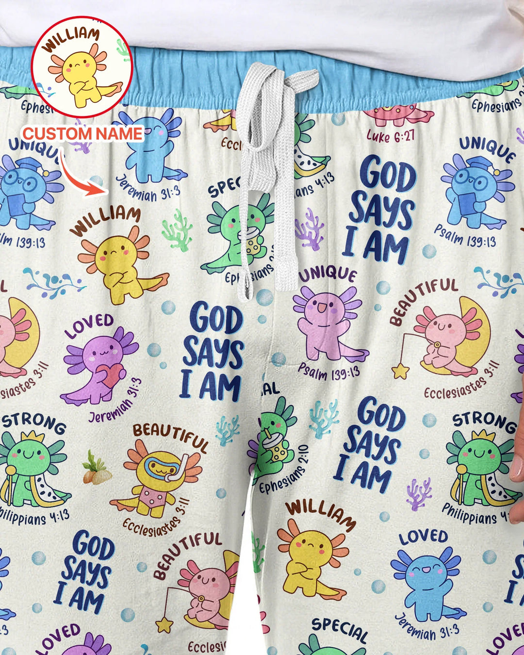 Axolotl God Says I Am Custom Name Bamboo Men's Pajama Set