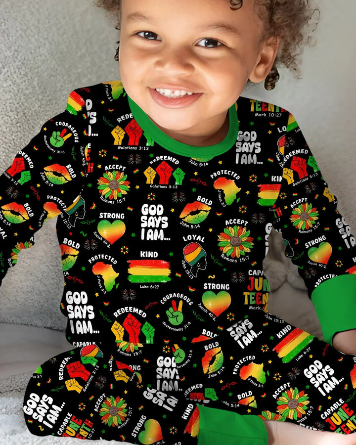 Zweiteiliges Langarm-Pyjama-Set mit Sommerfrüchten