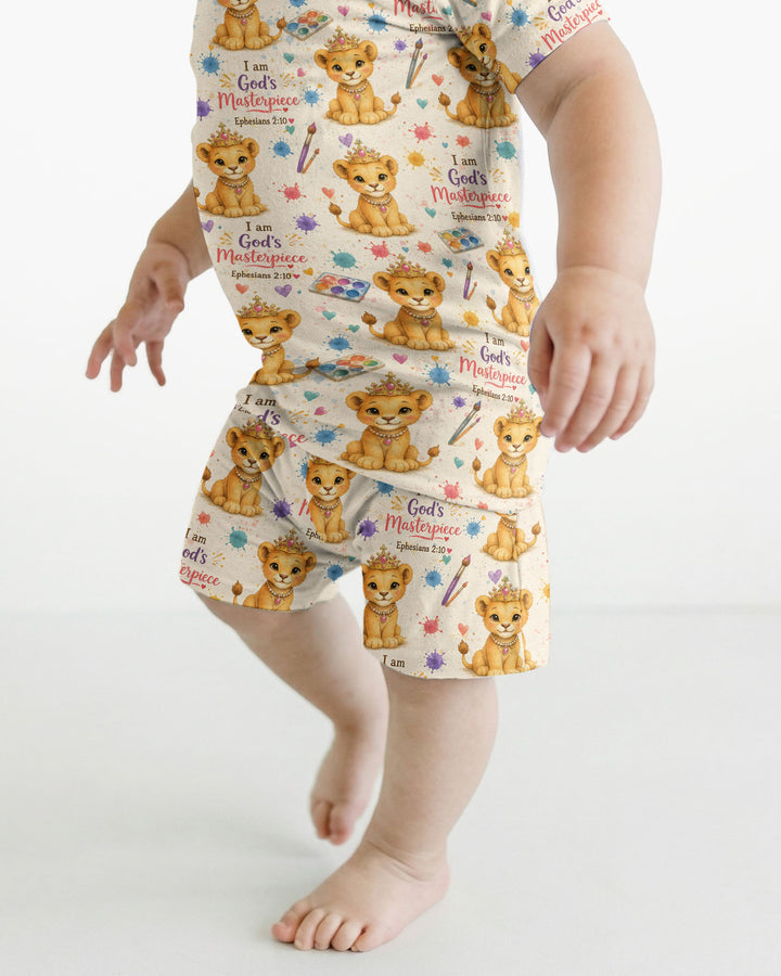 Template Zweiteiliges Pyjama-Set mit kurzen Ärmeln und Shorts