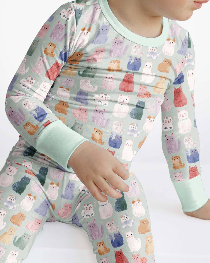 Zweiteiliges Langarm-Pyjama-Set mit Sommerfrüchten