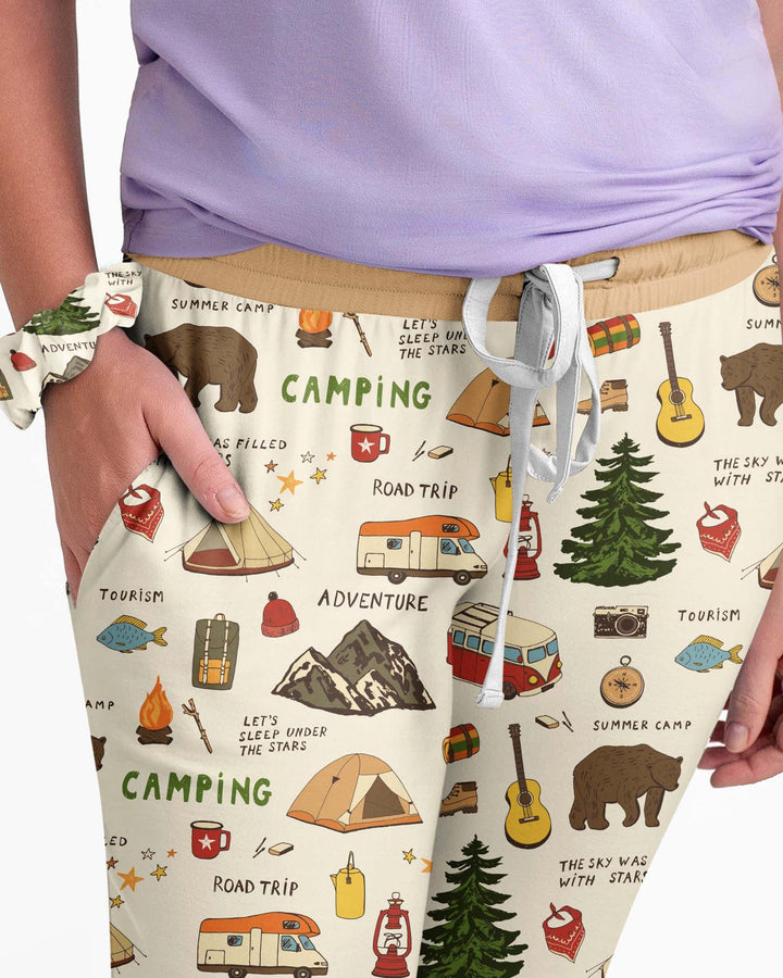 Outdoor Camping Abenteuer Familie Passender Bambus Damen Schlafanzug Set