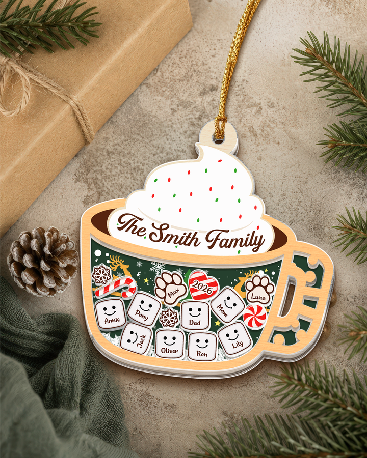 Family Marshmallow Shake Cup Family Ornament 2026