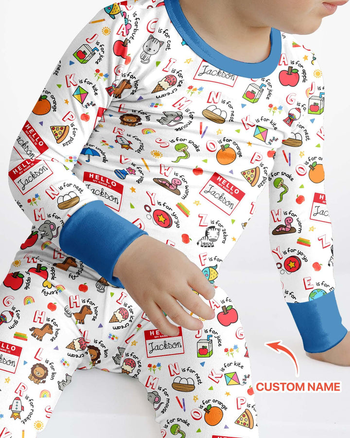 Zweiteiliges Langarm-Pyjama-Set mit Sommerfrüchten