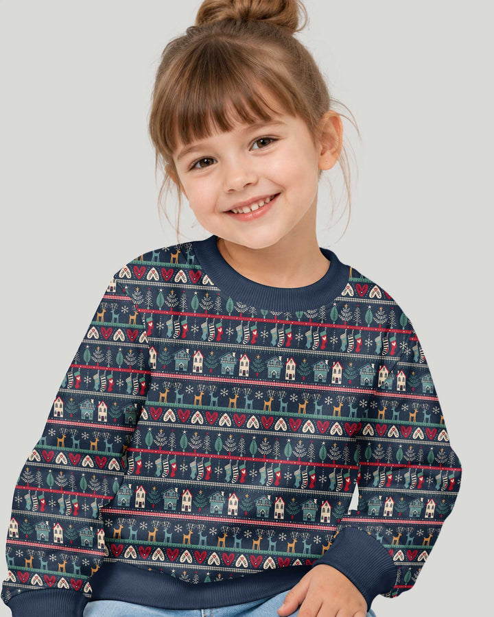 Vintage Nordic Christmas Bamboo Crewneck Sweatshirt