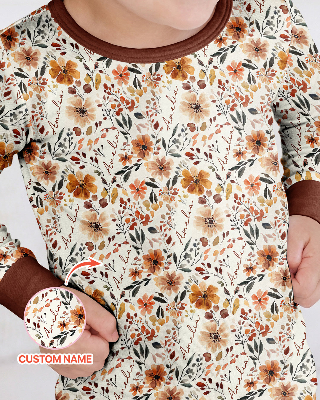 Zweiteiliges Langarm-Pyjama-Set mit Sommerfrüchten