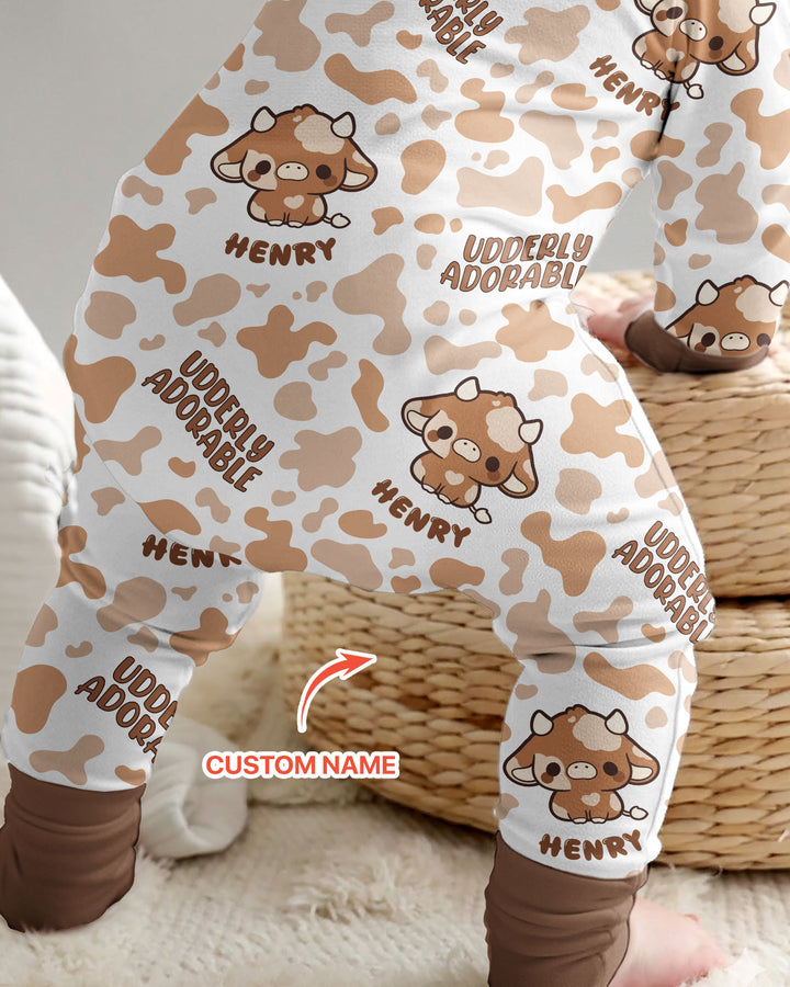 Udderly Adorable Custom Name Bamboo Convertible Zippy