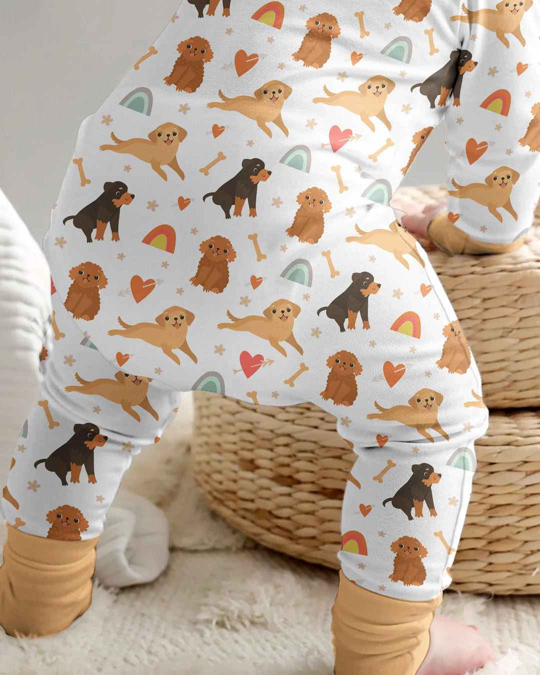 Brown Dogs Bambus Strampler mit Reißverschluss und Fußteil