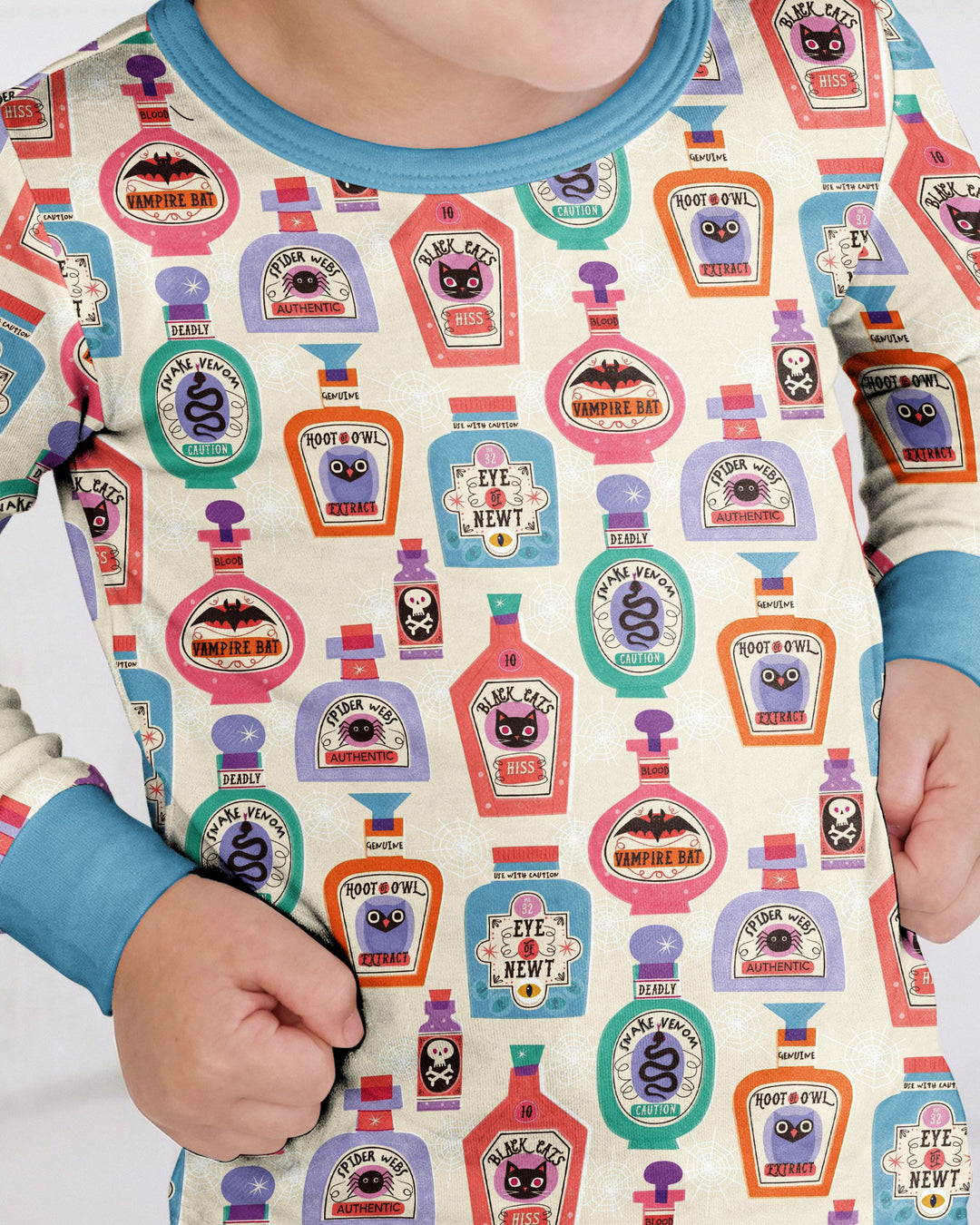 Retro Halloween Potions Bamboo Two Piece Long Sleeve Pajama Set