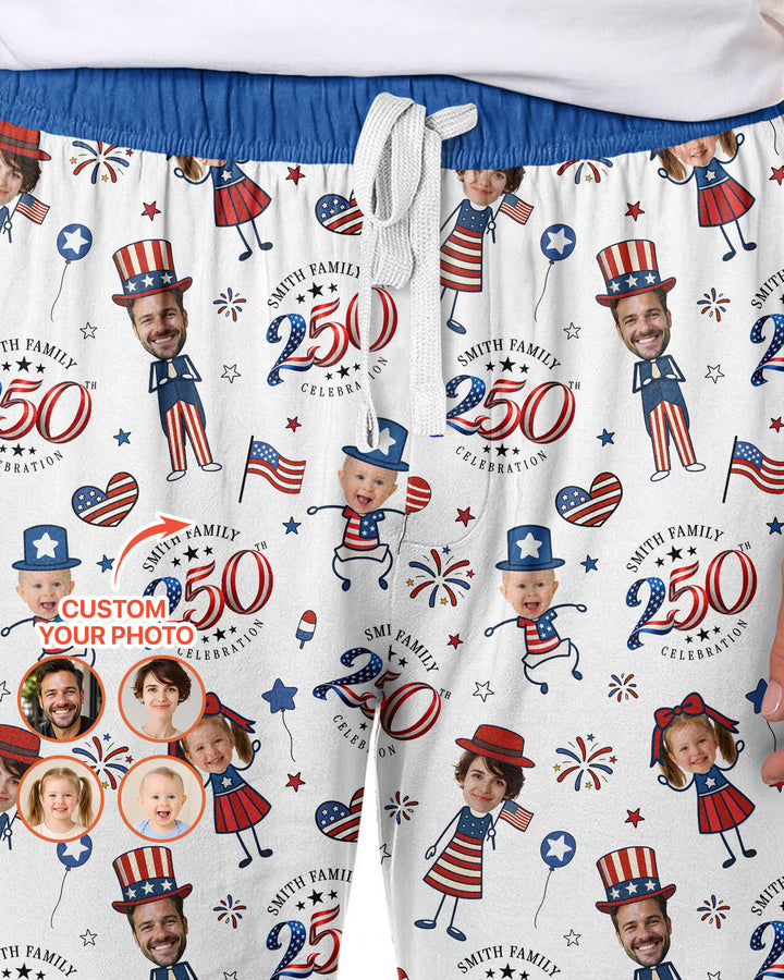 Custom Photo Smith Family Celebration Bamboo Men's Pajama Set