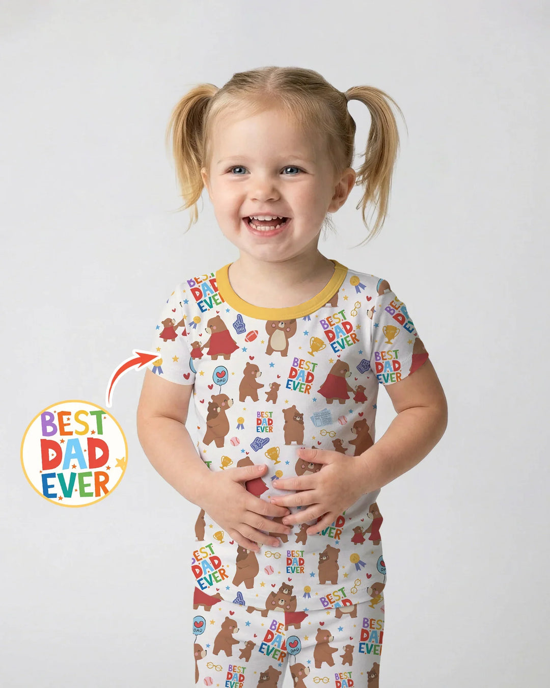 Zweiteiliges, kurzärmliges Pyjama-Set mit Marienkäfern