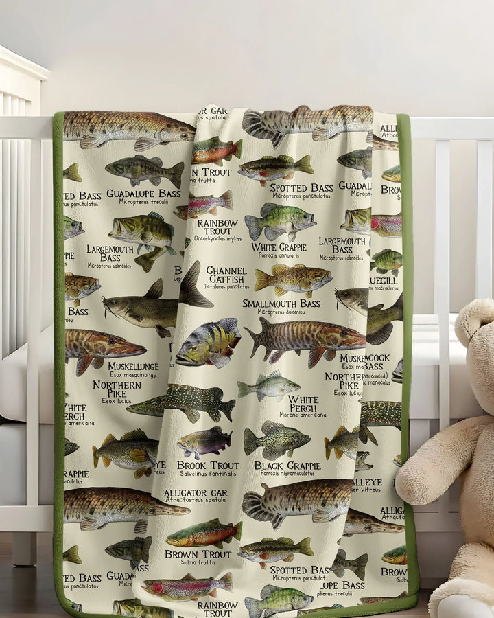Fish Of America Bamboo Blanket