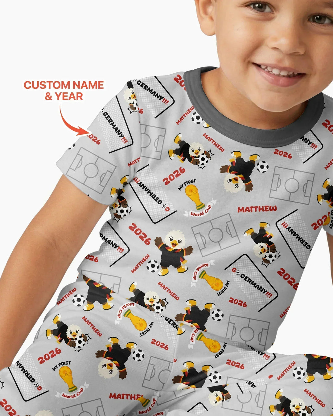 Zweiteiliges, kurzärmliges Pyjama-Set mit Marienkäfern